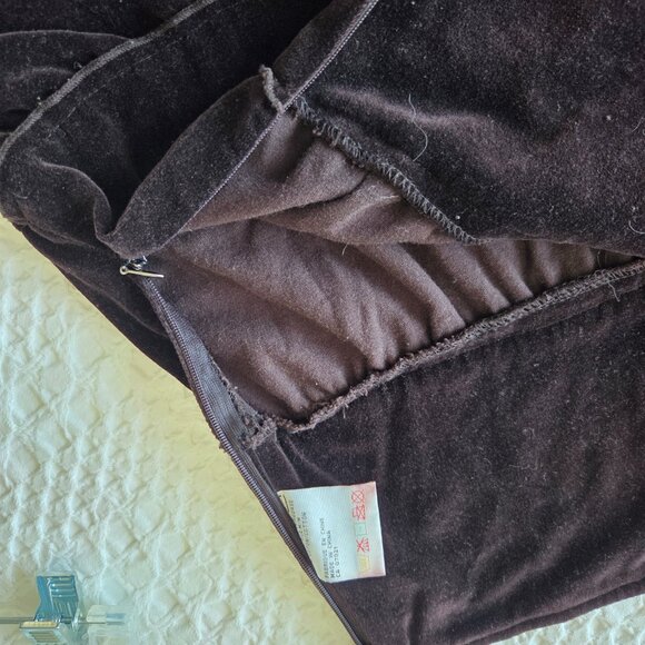 Nevada Boho vintage tiered chocolate brown velvet beaded skirt Size Medium - Picture 8 of 10